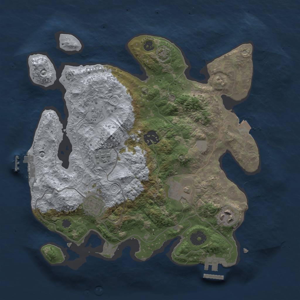 Rust Map: Procedural Map, Size: 3000, Seed: 905192049, 12 Monuments