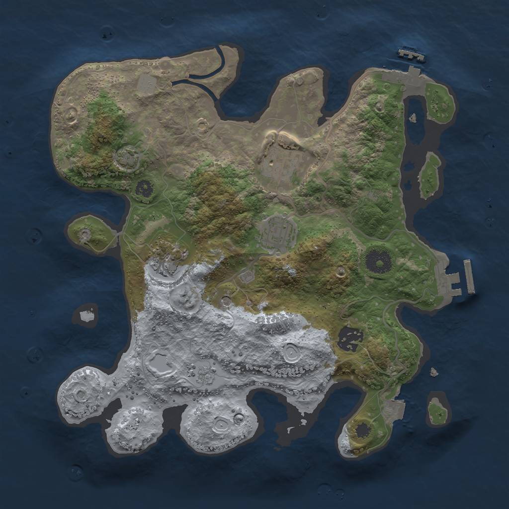 Rust Map: Procedural Map, Size: 3000, Seed: 6987594, 12 Monuments