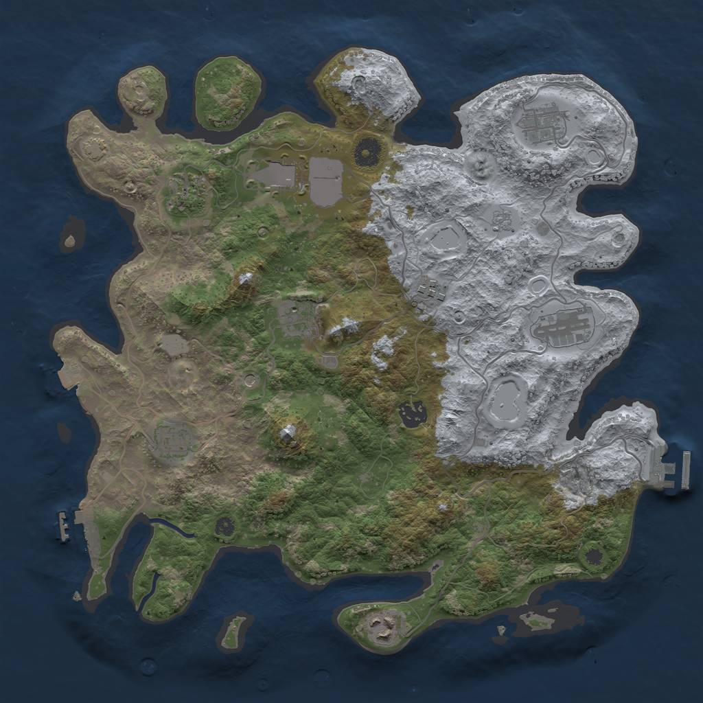 Rust Map: Procedural Map, Size: 3750, Seed: 78835, 17 Monuments