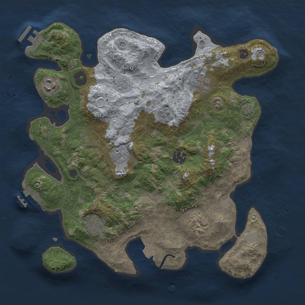 Rust Map: Procedural Map, Size: 3300, Seed: 1560524949, 15 Monuments