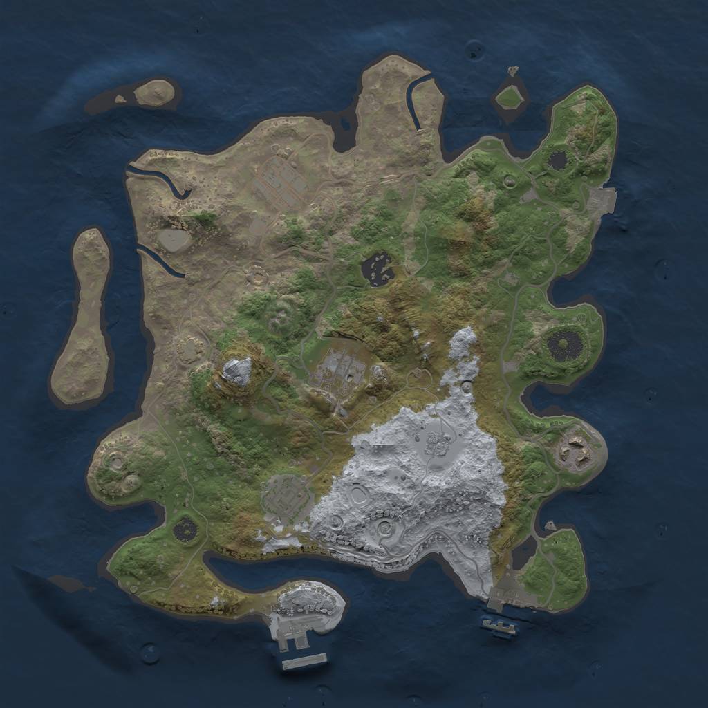 Rust Map: Procedural Map, Size: 3200, Seed: 36078476, 13 Monuments