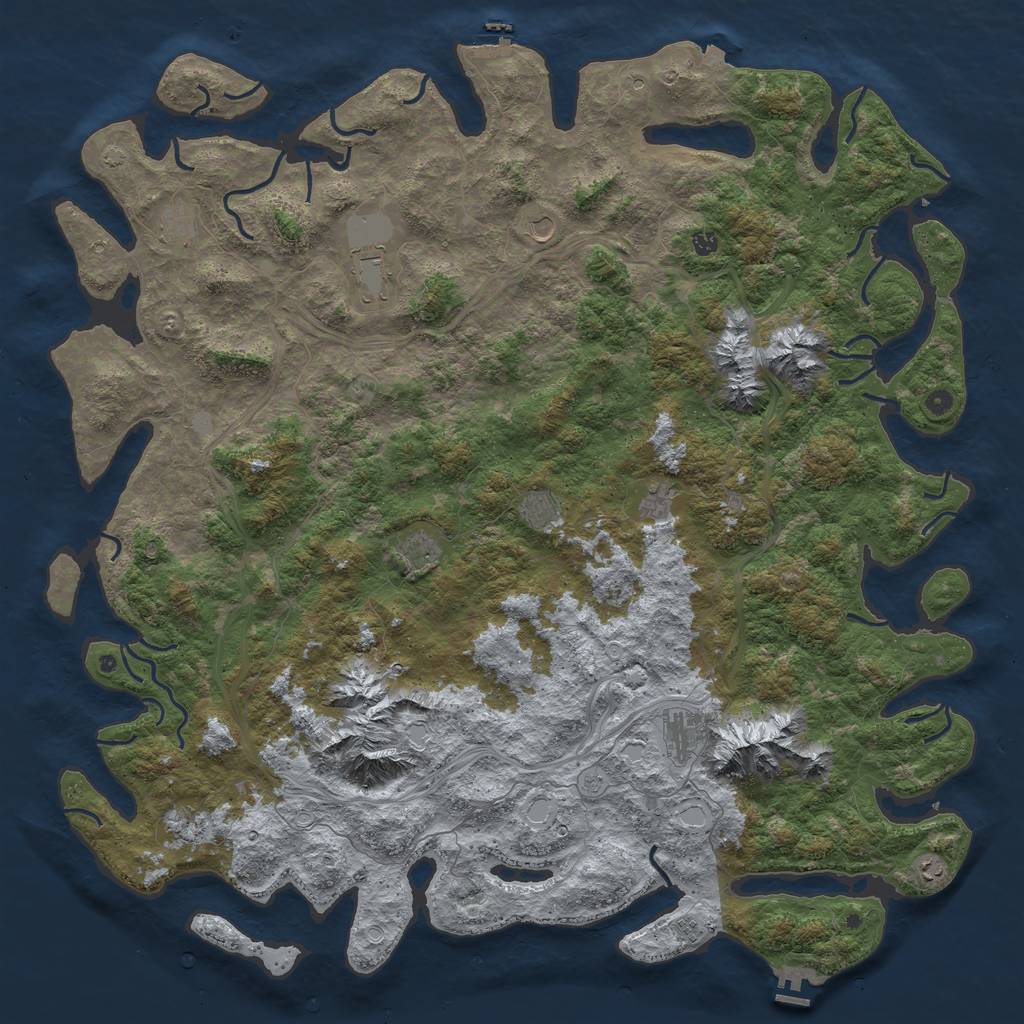 Rust Map: Procedural Map, Size: 6000, Seed: 72884, 19 Monuments