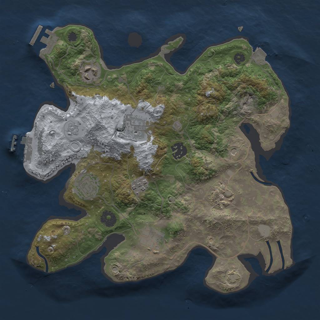 Rust Map: Procedural Map, Size: 3000, Seed: 920973452, 15 Monuments