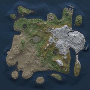 Thumbnail Rust Map: Procedural Map, Size: 3000, Seed: 845872278, 11 Monuments