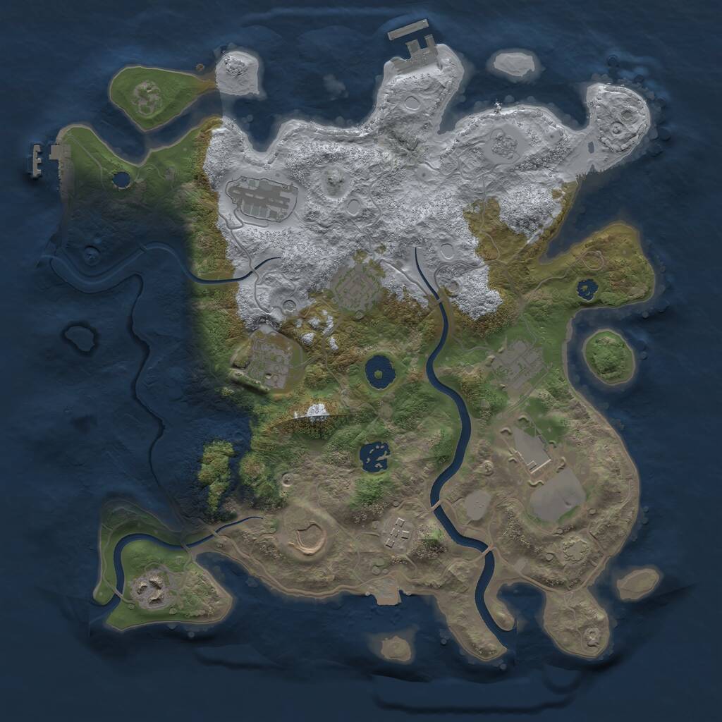 Rust Map: Procedural Map, Size: 3500, Seed: 89372044, 15 Monuments