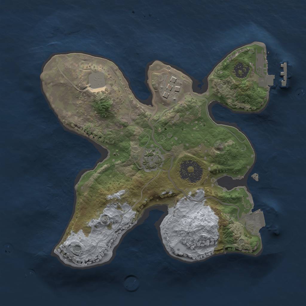 Rust Map: Procedural Map, Size: 2000, Seed: 52930239, 6 Monuments