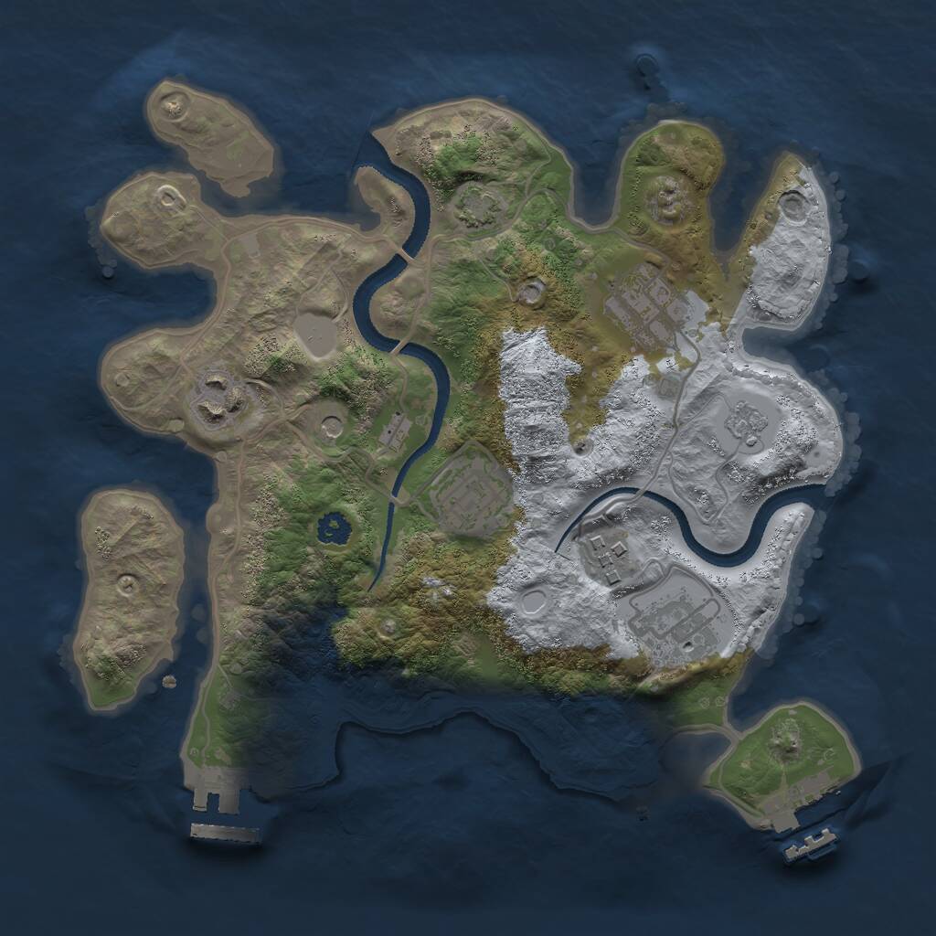 Rust Map: Procedural Map, Size: 2750, Seed: 14843, 11 Monuments