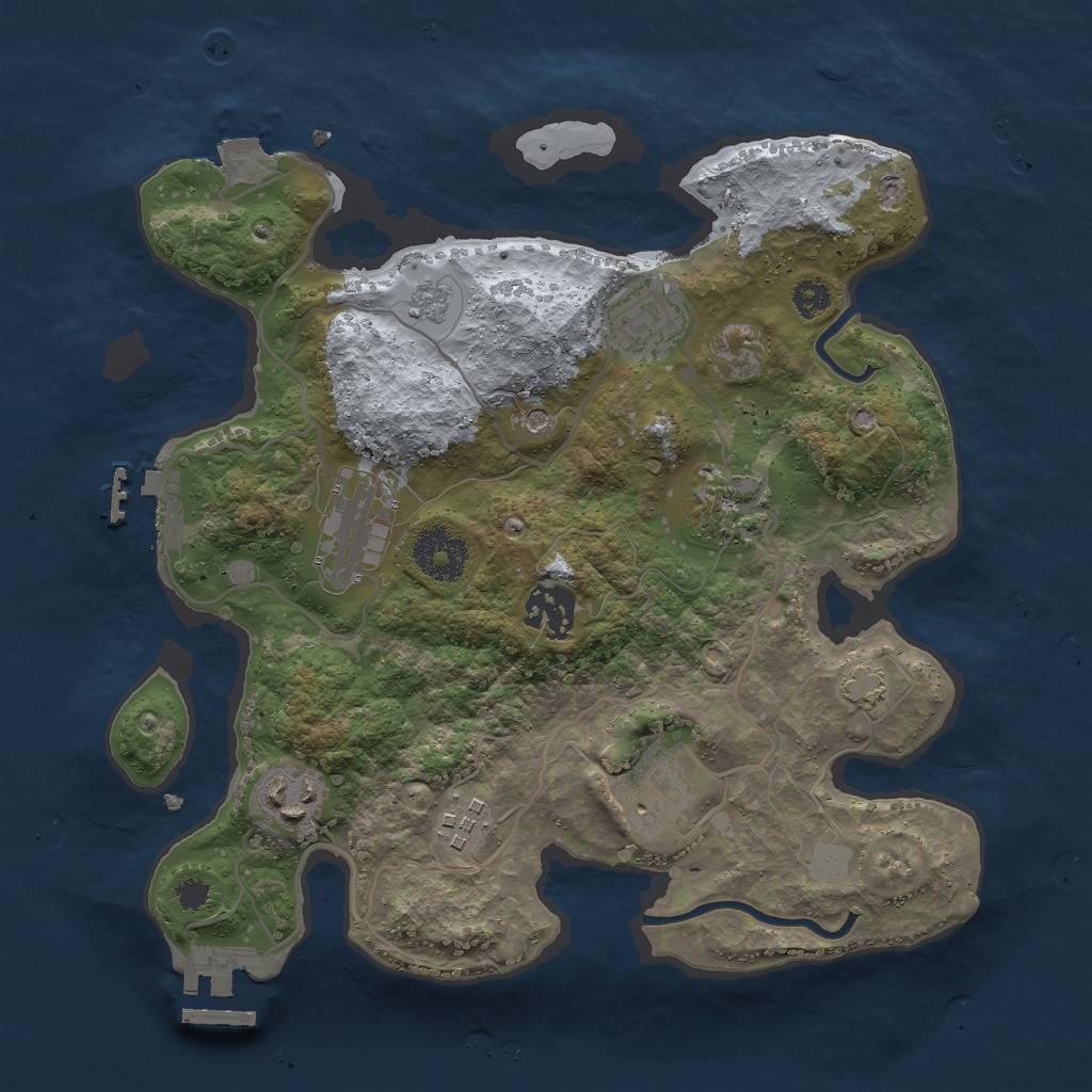 Rust Map: Procedural Map, Size: 3000, Seed: 28026, 15 Monuments