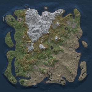 Thumbnail Rust Map: Procedural Map, Size: 4200, Seed: 70745896, 19 Monuments