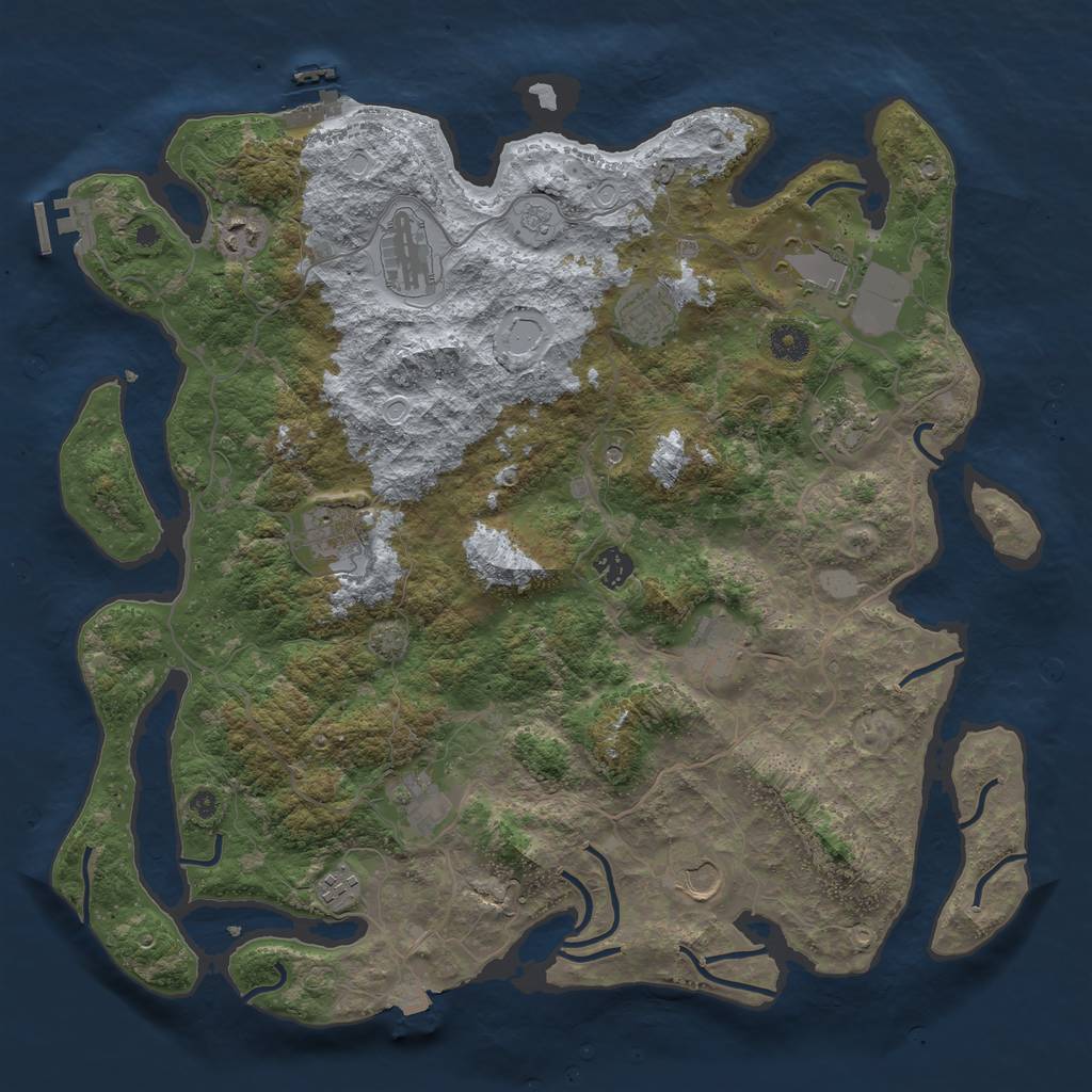 Rust Map: Procedural Map, Size: 4200, Seed: 70745896, 19 Monuments