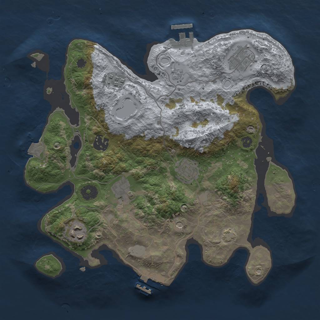 Rust Map: Procedural Map, Size: 3000, Seed: 4798, 14 Monuments