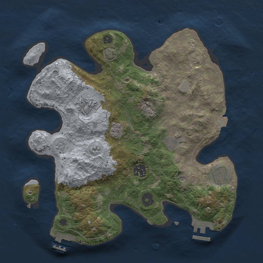 Rust Map: Procedural Map, Size: 3000, Seed: 10491, 13 Monuments