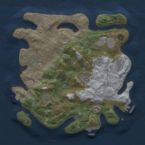 Thumbnail Rust Map: Procedural Map, Size: 3500, Seed: 63593575, 17 Monuments