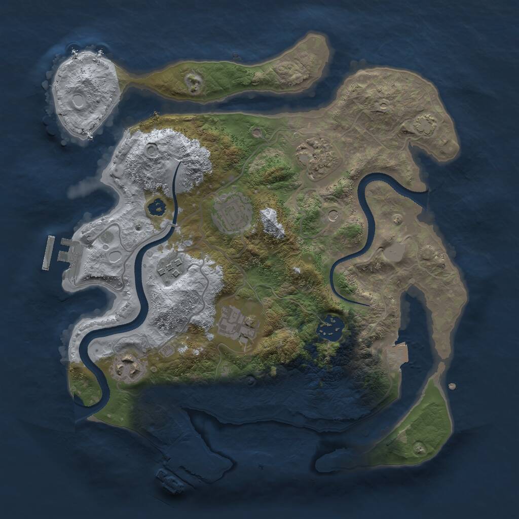 Rust Map: Procedural Map, Size: 3000, Seed: 886352219, 11 Monuments