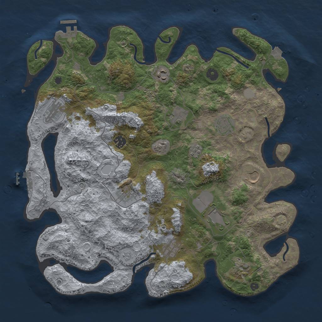 Rust Map: Procedural Map, Size: 4000, Seed: 543558654, 19 Monuments