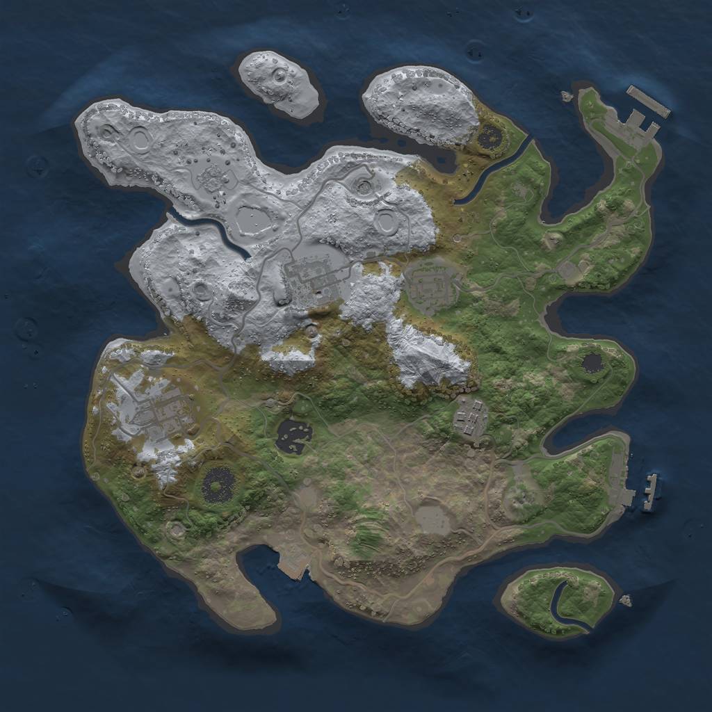 Rust Map: Procedural Map, Size: 3000, Seed: 1698233987, 12 Monuments