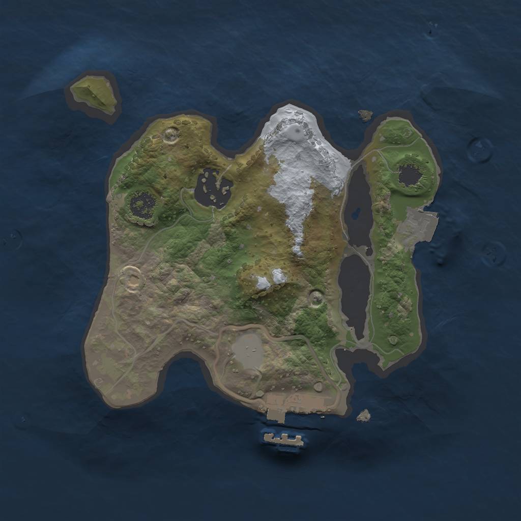 Rust Map: Procedural Map, Size: 2000, Seed: 87352, 5 Monuments