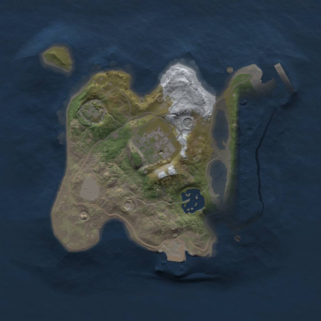 Rust Map: Procedural Map, Size: 2000, Seed: 87352, 6 Monuments