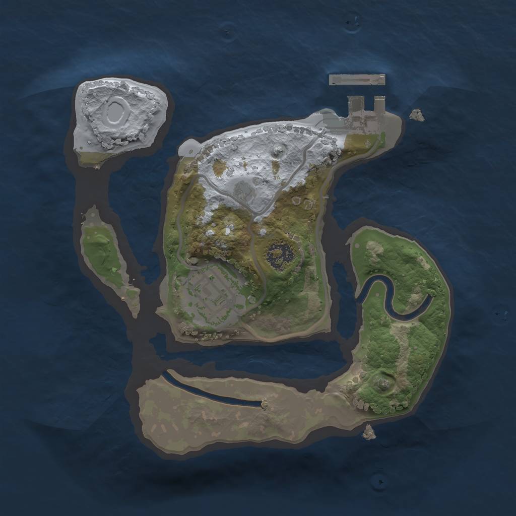 Rust Map: Procedural Map, Size: 1850, Seed: 387, 5 Monuments