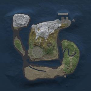 Thumbnail Rust Map: Procedural Map, Size: 1850, Seed: 387, 5 Monuments