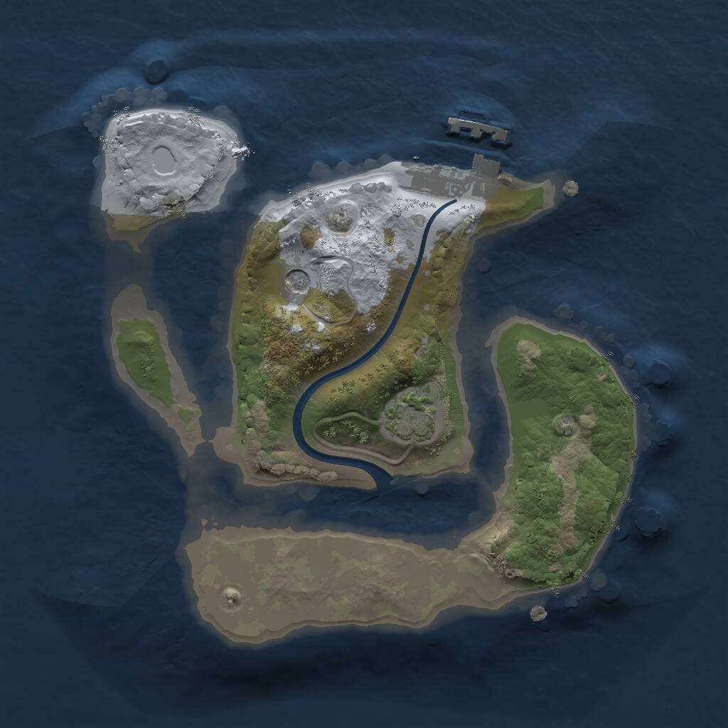 Rust Map: Procedural Map, Size: 1850, Seed: 387, 4 Monuments