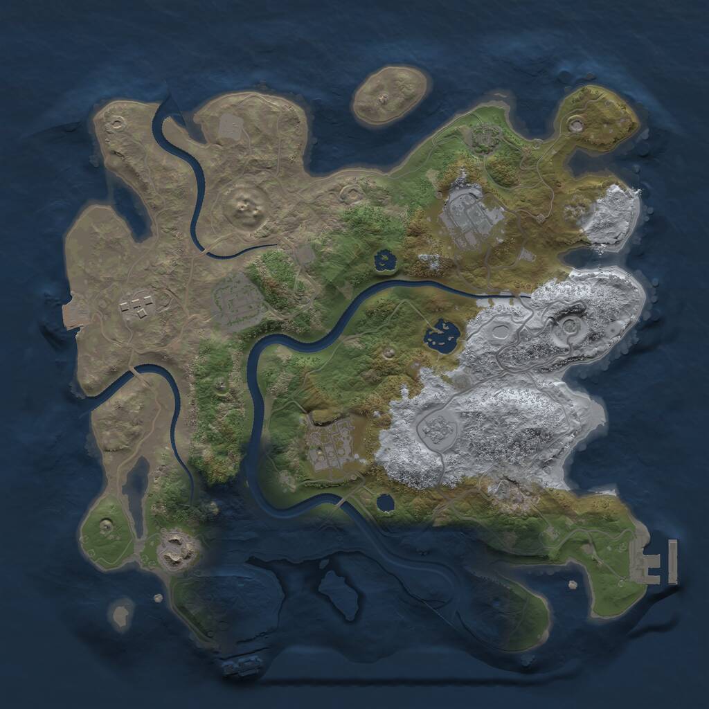 Rust Map: Procedural Map, Size: 3200, Seed: 308635197, 12 Monuments