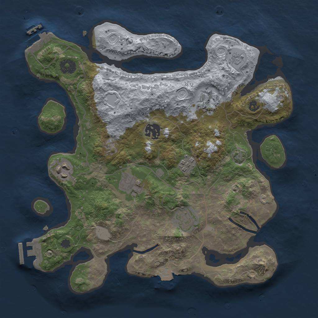 Rust Map: Procedural Map, Size: 3000, Seed: 21457559, 13 Monuments