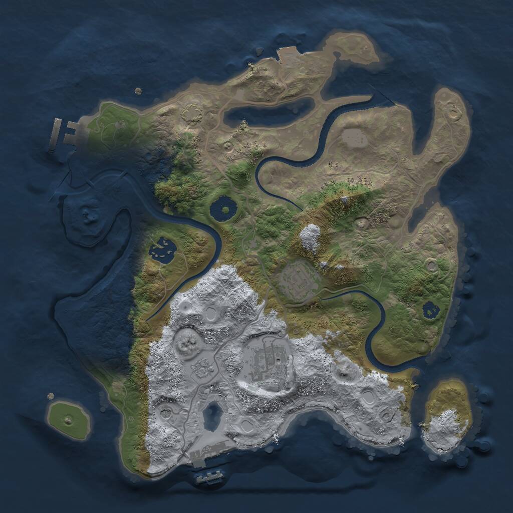 Rust Map: Procedural Map, Size: 3000, Seed: 1768653175, 9 Monuments