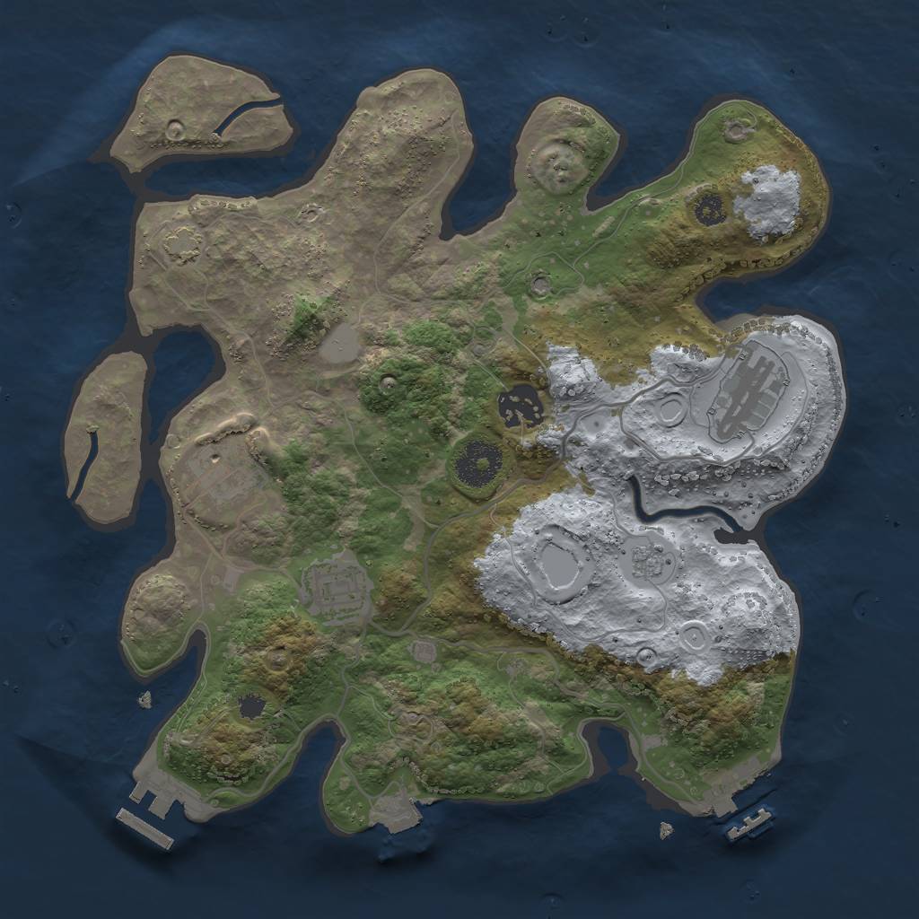 Rust Map: Procedural Map, Size: 3000, Seed: 62673, 11 Monuments