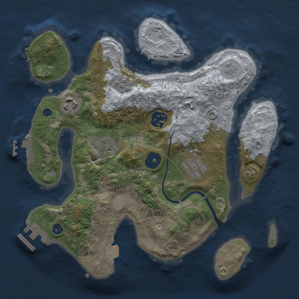 Rust Map: Procedural Map, Size: 2800, Seed: 57345476, 10 Monuments