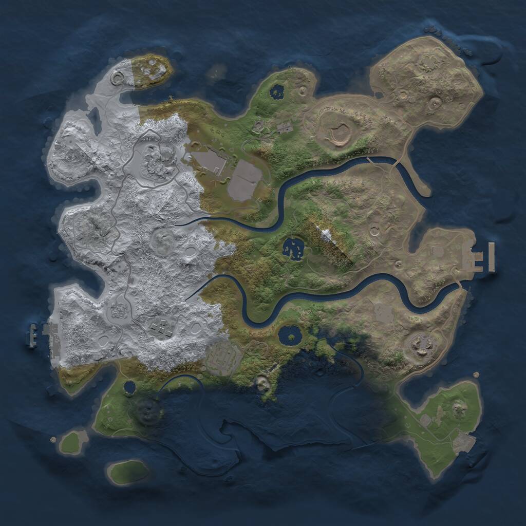 Rust Map: Procedural Map, Size: 3500, Seed: 712720830, 13 Monuments