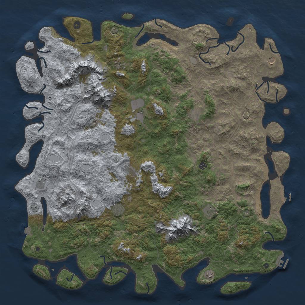 Rust Map: Procedural Map, Size: 6000, Seed: 2122685885, 19 Monuments