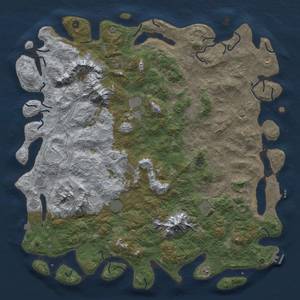 Thumbnail Rust Map: Procedural Map, Size: 6000, Seed: 2122685885, 19 Monuments