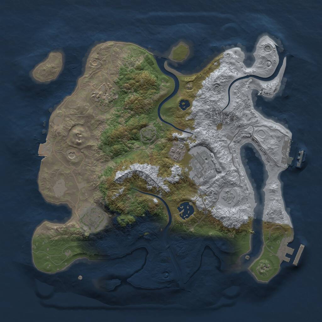 Rust Map: Procedural Map, Size: 3000, Seed: 21294, 11 Monuments