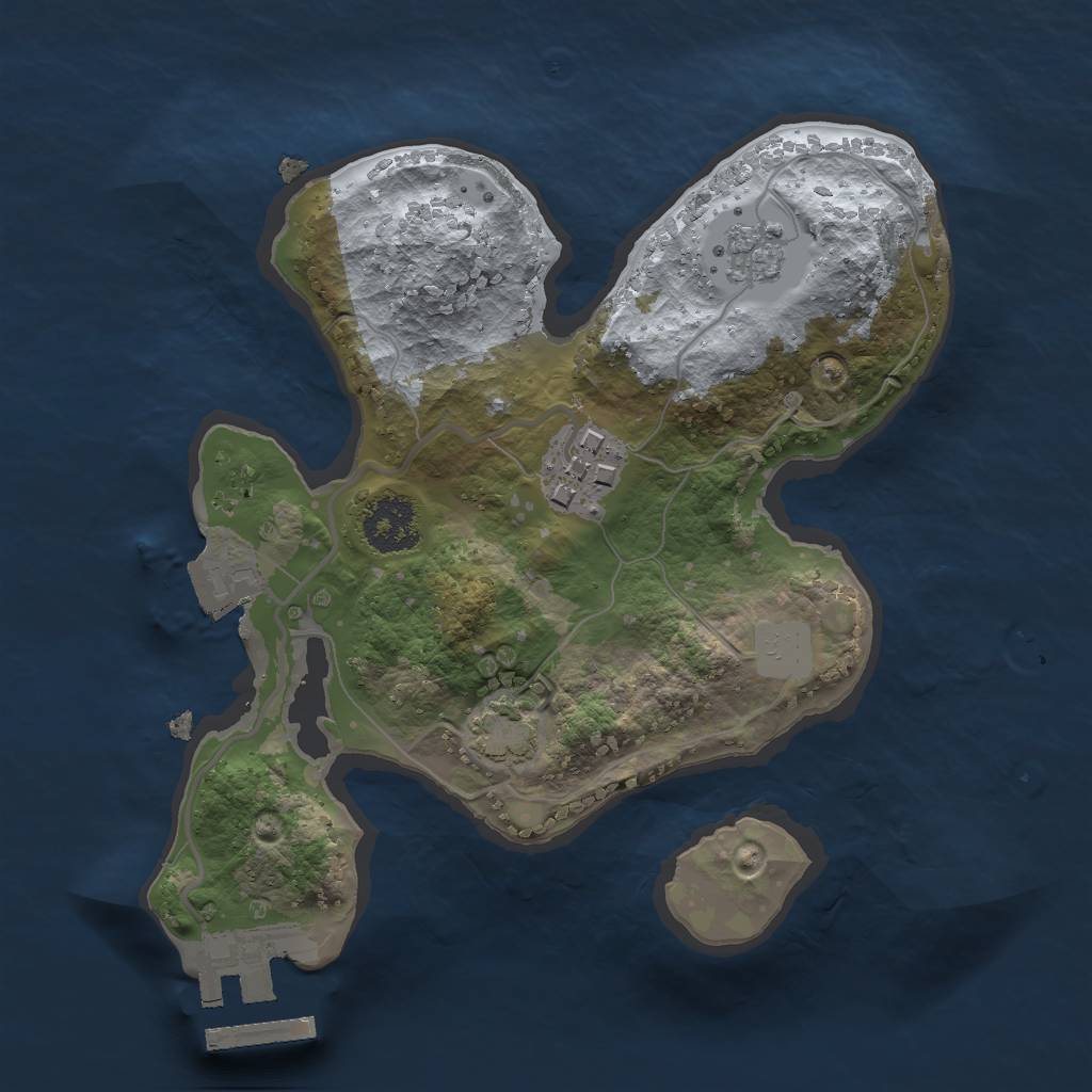 Rust Map: Procedural Map, Size: 2000, Seed: 6740, 7 Monuments