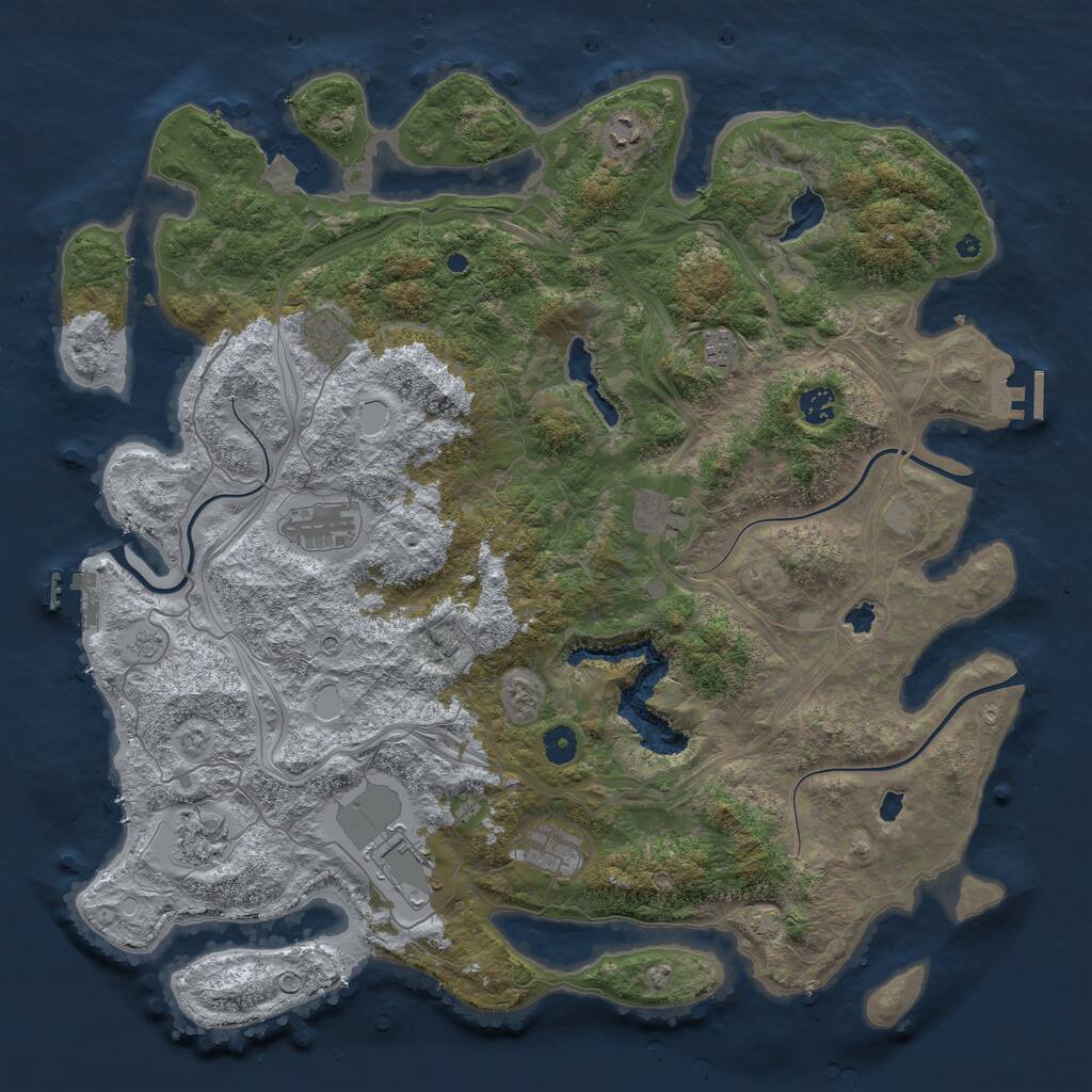 Rust Map: Procedural Map, Size: 4500, Seed: 1549513027, 15 Monuments