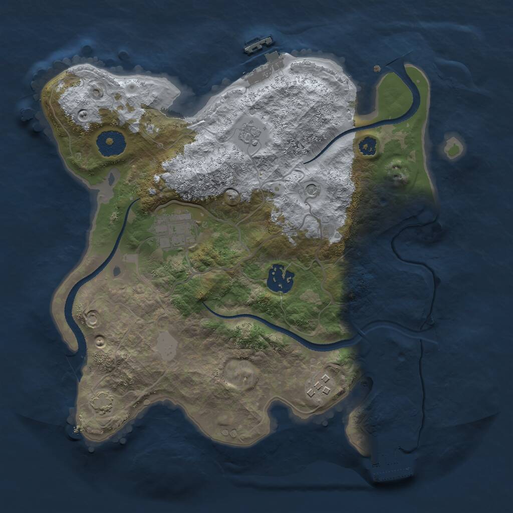 Rust Map: Procedural Map, Size: 2800, Seed: 520191378, 9 Monuments