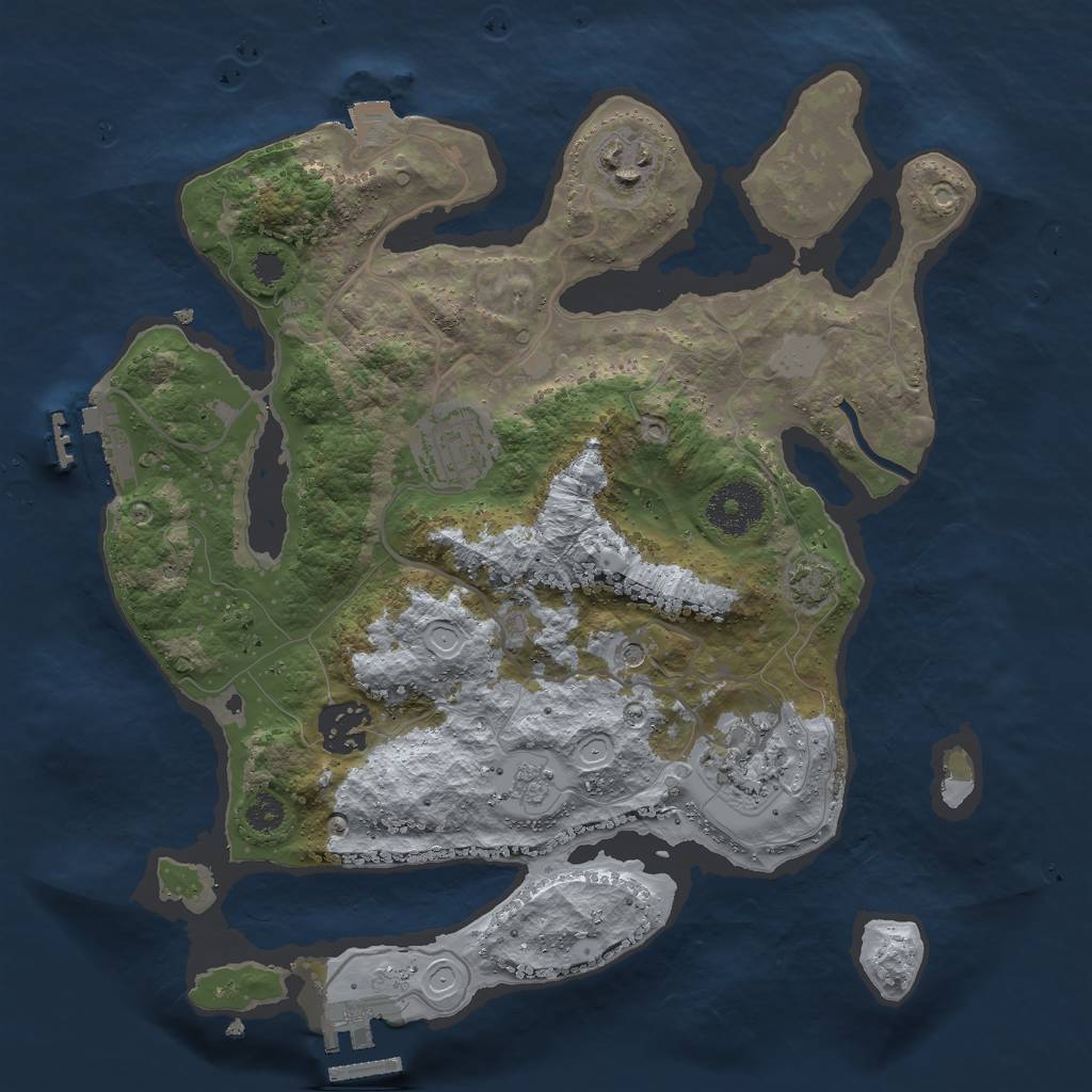 Rust Map: Procedural Map, Size: 3000, Seed: 570106666, 12 Monuments