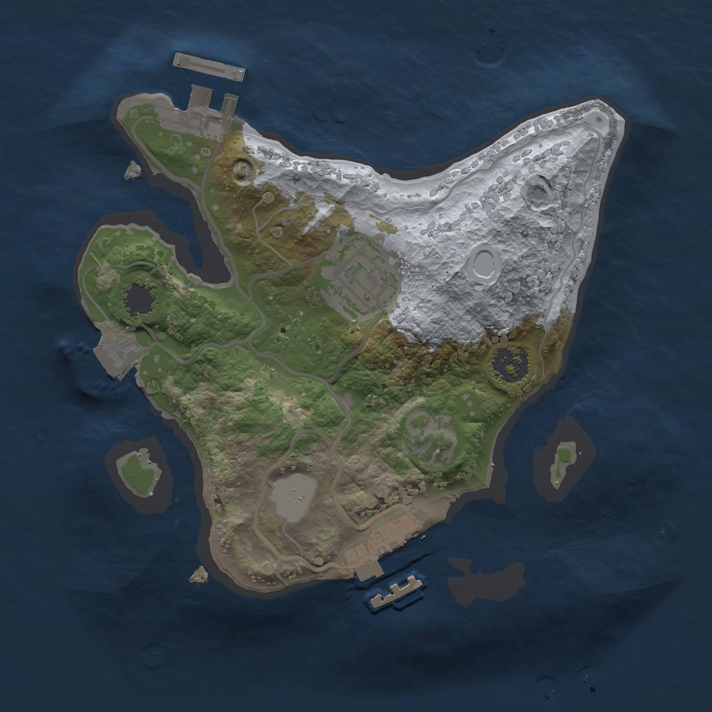 Rust Map: Procedural Map, Size: 2000, Seed: 200200, 6 Monuments