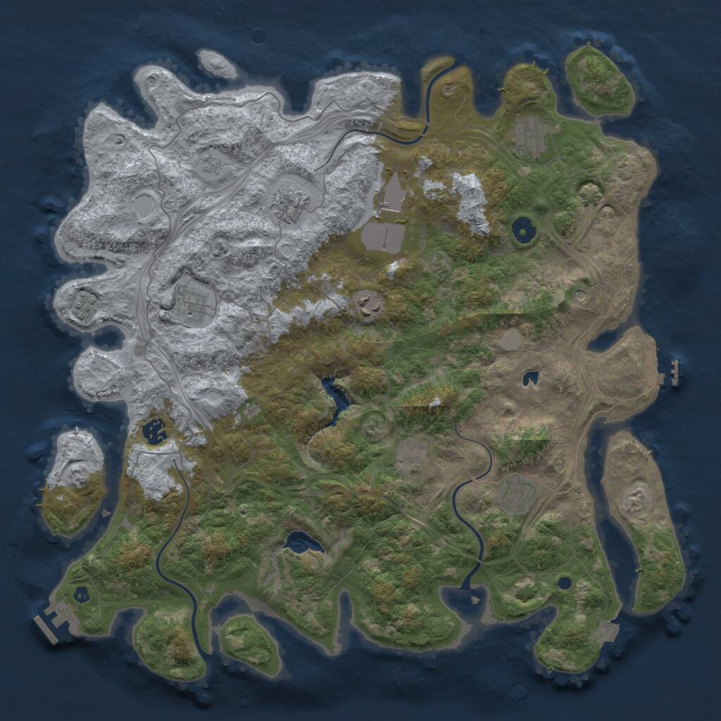 Rust Map: Procedural Map, Size: 4400, Seed: 16170, 15 Monuments