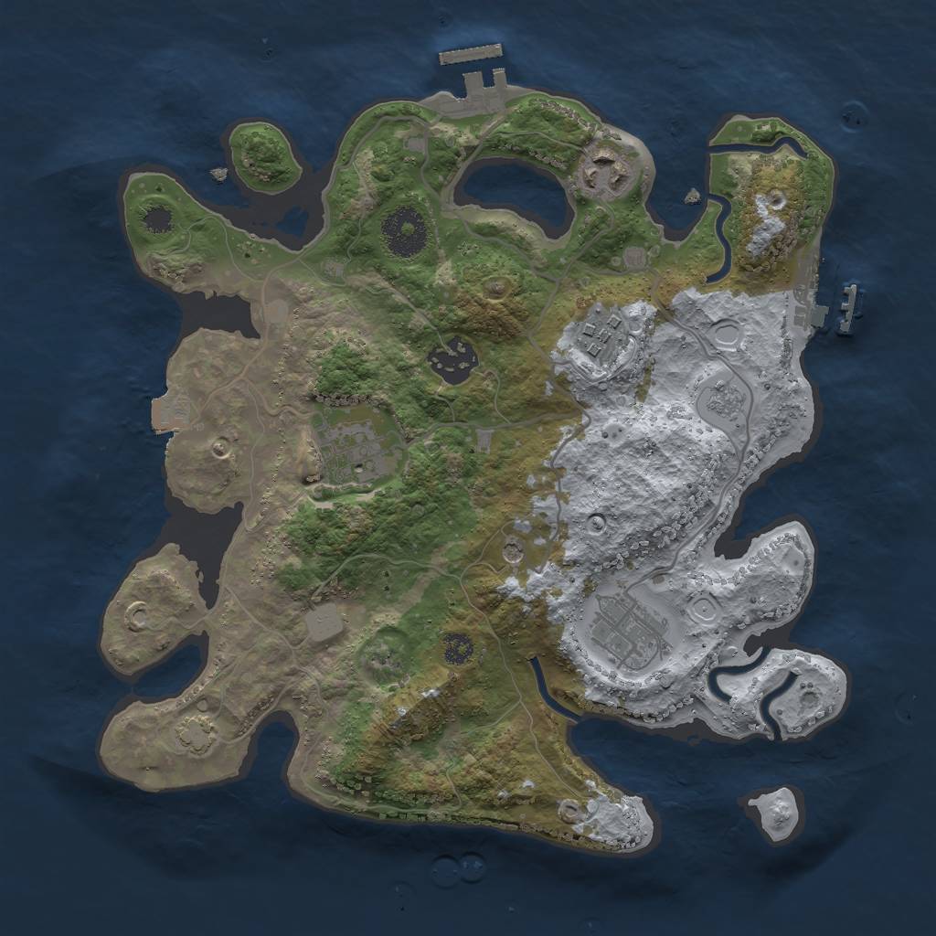 Rust Map: Procedural Map, Size: 3000, Seed: 16981594, 13 Monuments