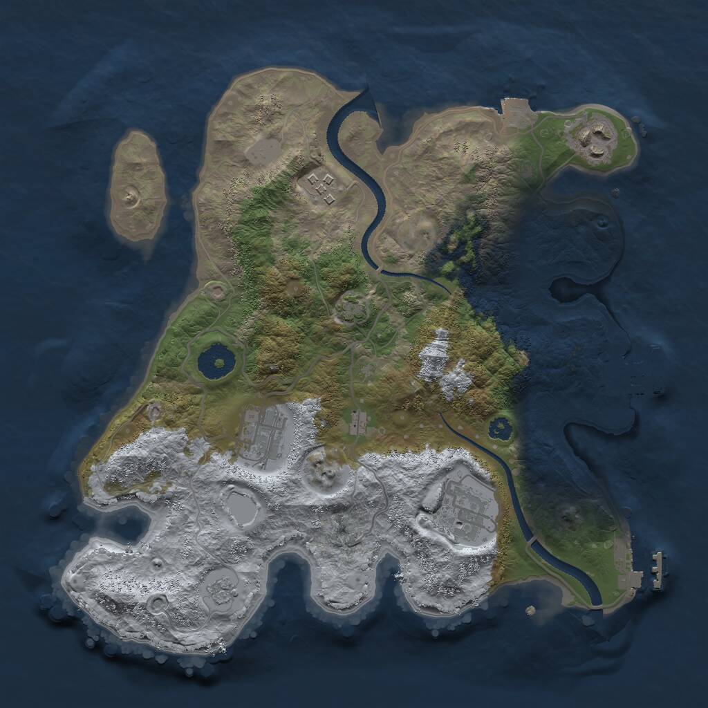 Rust Map: Procedural Map, Size: 3000, Seed: 4623223, 9 Monuments