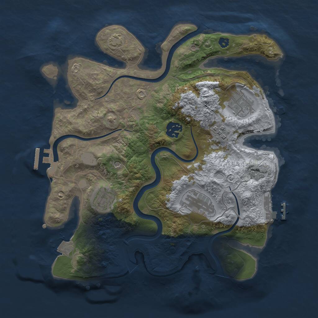 Rust Map: Procedural Map, Size: 3000, Seed: 41303273, 10 Monuments