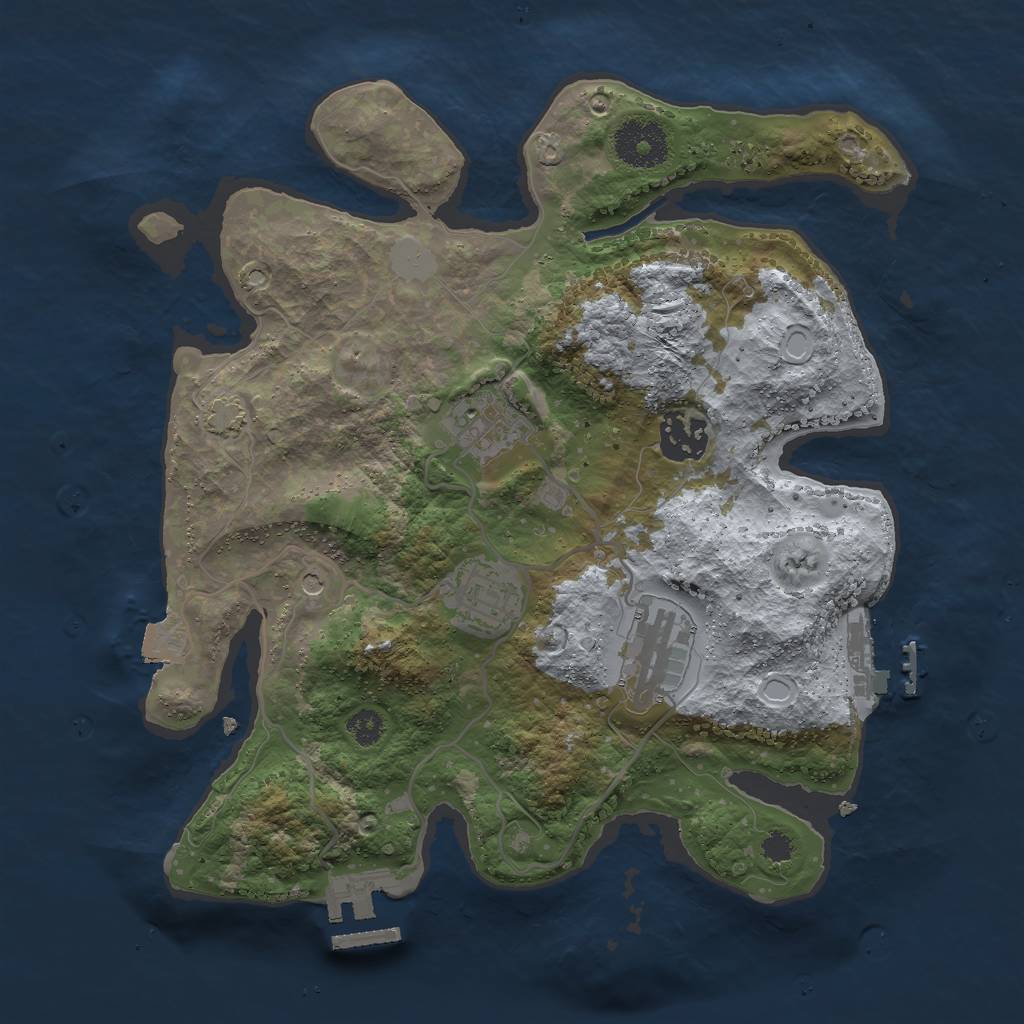 Rust Map: Procedural Map, Size: 3000, Seed: 41303273, 11 Monuments