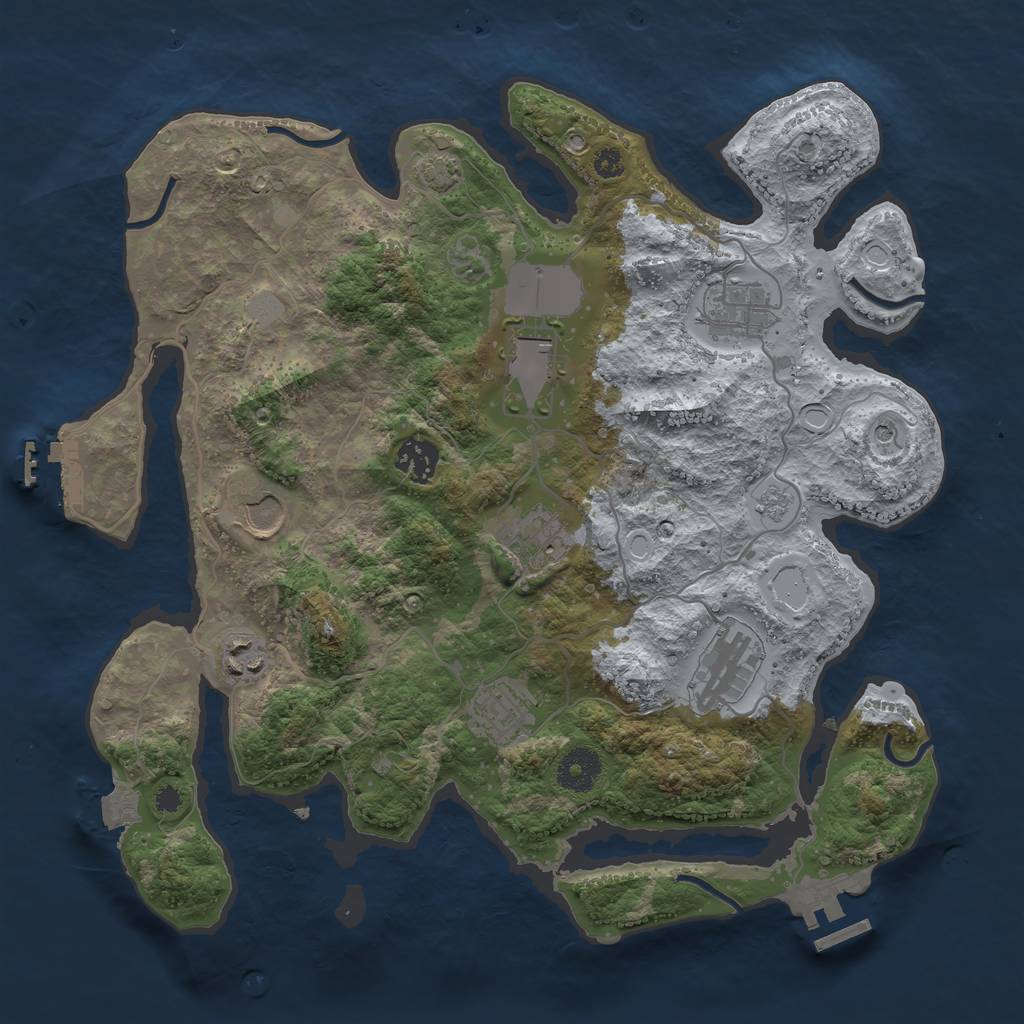 Rust Map: Procedural Map, Size: 3500, Seed: 1217385648, 16 Monuments