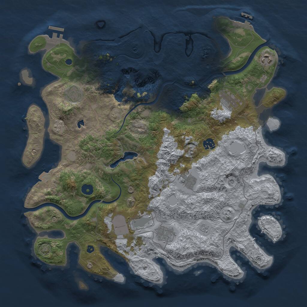 Rust Map: Procedural Map, Size: 4000, Seed: 1715131346, 14 Monuments