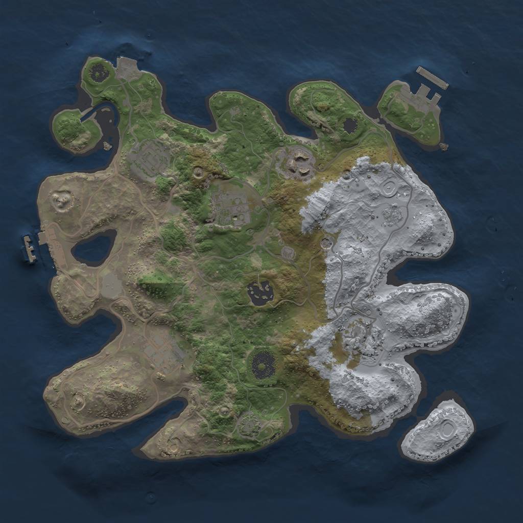 Rust Map: Procedural Map, Size: 3000, Seed: 41303271, 14 Monuments