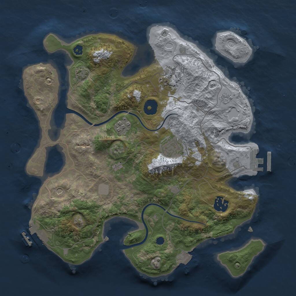 Rust Map: Procedural Map, Size: 3000, Seed: 96273, 10 Monuments