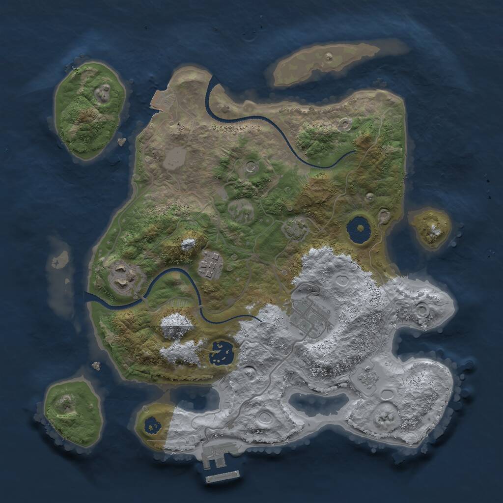 Rust Map: Procedural Map, Size: 3000, Seed: 202918, 9 Monuments