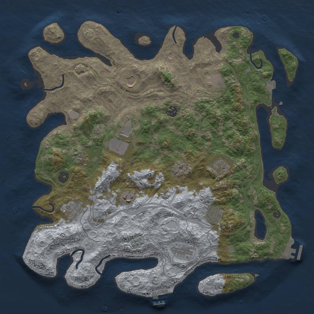 Rust Map: Procedural Map, Size: 4250, Seed: 1536557196, 19 Monuments